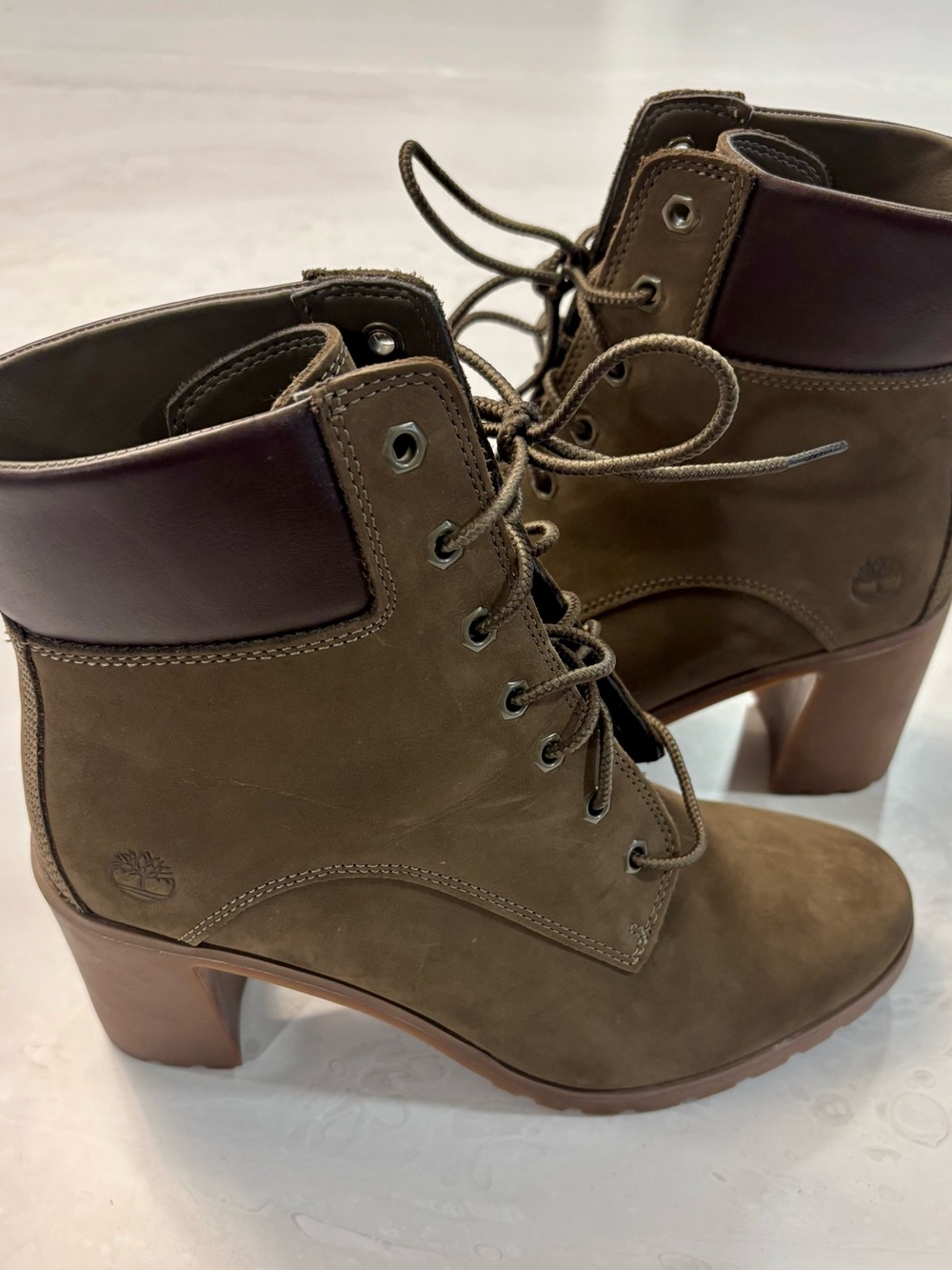 Timberland Green Leather Allington Heeled Boot